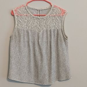 Dot/Lace tank top